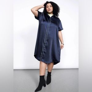 Wildfang The Empower Satin Shirt Dress